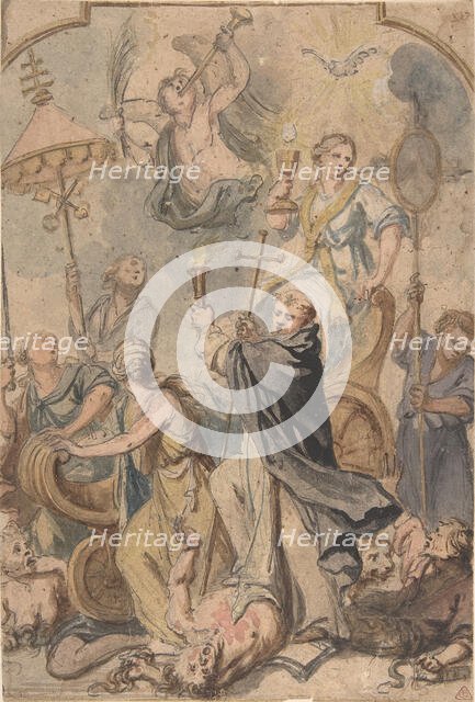 An Allegory of the Triumph over Heresy, with St. Dominic to the Fore, 1650-60. Creator: Abraham Jansz van Diepenbeeck.