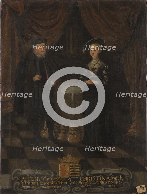 Philip, 1504-1567, Landgrave of Hesse-Kassel. Christina, 1505-1549, c16th century. Creator: Anon.