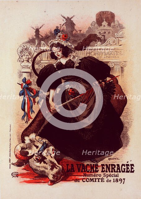 Affiche pour la "Vache enragée", c1899. Creator: Auguste Roedel.
