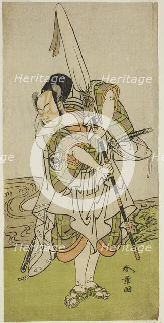 The Actor Nakamura Juzo II as Asahara Hachiro Disguised as the Servant of a Princely..., c. 1773. Creator: Shunsho.