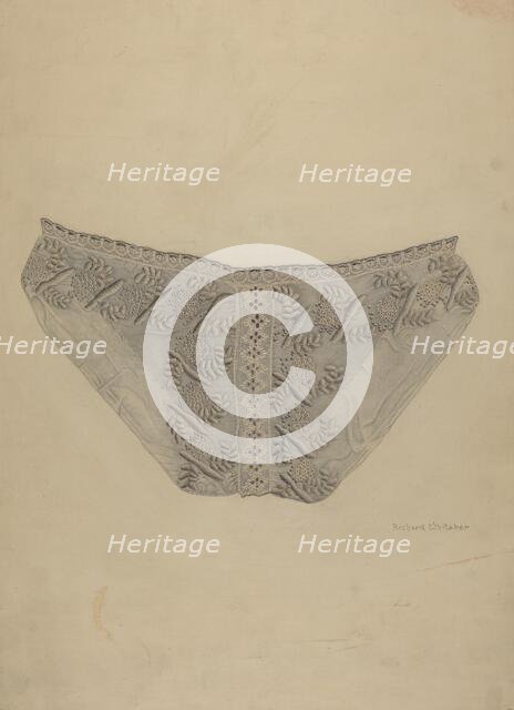 Cutwork Lace Bib, c. 1938. Creator: Richard Whitaker.