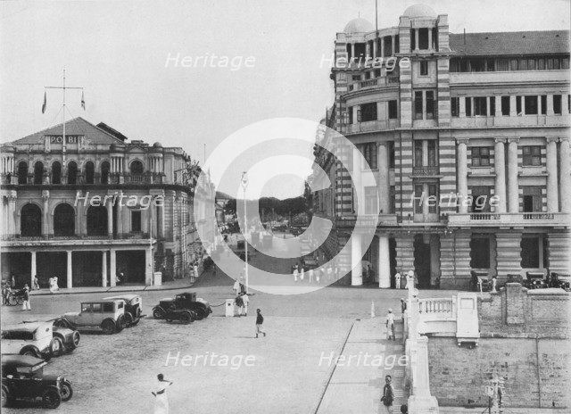 'The Grand Oriental Hotel and P. & O. Building, Ceylon', c1890, (1910). Artist: Alfred William Amandus Plate.