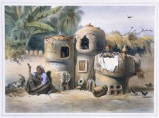 Peasant dwellings in Upper Egypt, 1848. Artist: Eugene Leroux