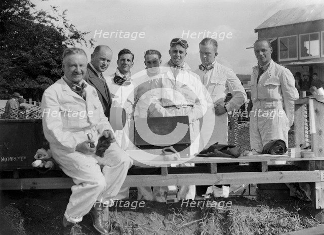 Racing drivers at the RAC TT Race, Ards Circuit, Belfast, 1929 Artist: Bill Brunell.