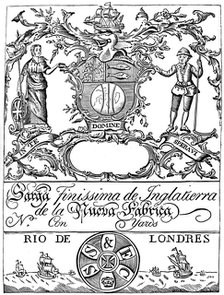 Trade label of the South Sea Company, 18th century (1894). Artist: Unknown