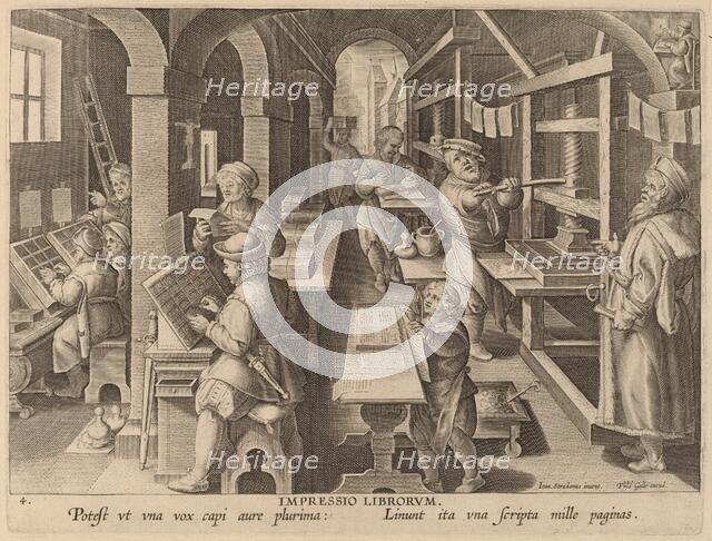 Printers at Work: pl.4, c. 1580/1590. Creator: Theodoor Galle.