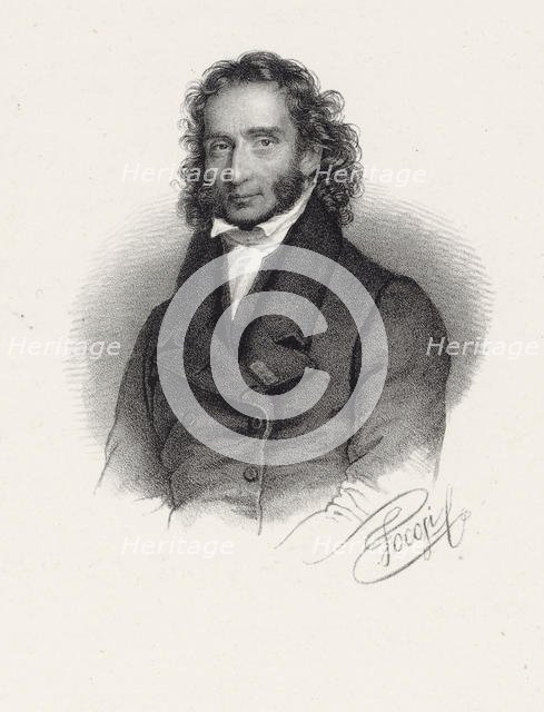 Portrait of Niccolò Paganini (1782-1840), 1830. Creator: Focosi, Roberto (1806-1862).