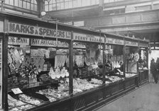 Marks & Spencer's stall in the covered market, Cardiff, 1901. Artist: Unknown