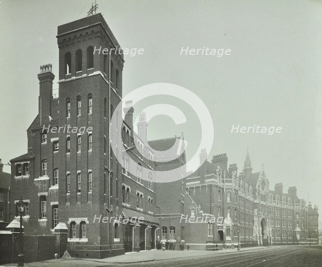London Fire Brigade Headquarters, seen from the street, Southwark, London, (c1900-c1935?). Artist: Unknown.