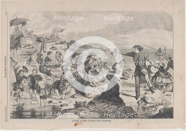 August in the Country - The Sea-Shore (Harper's Weekly, Vol. III), August 27, 1859. Creator: Unknown.