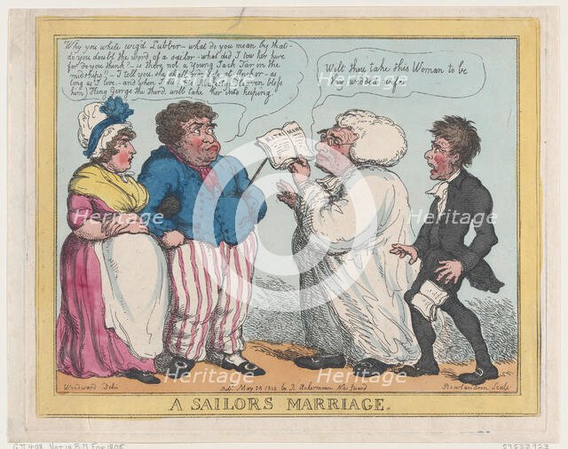 A Sailor's Marriage, May 25, 1805., May 25, 1805. Creator: Thomas Rowlandson.