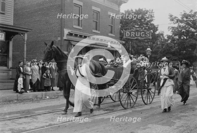 Oldest suffragette - Mrs. Rhoda Glover in Pageant, 1913. Creator: Bain News Service.
