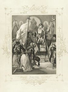 The Metropolitan Germanos raising the banner of freedom (From the Album of Greek Heroism), ca 1835. Artist: Hess, Peter von (1792–1871)