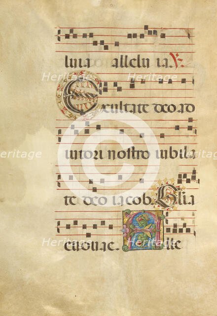 Decorated Initial E; Decorated Initial A; Gradual, about 1460-1480. Creator: Unknown.