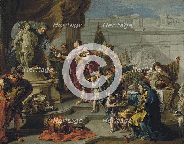 Scipio paying homage to Mars. Artist: Pittoni, Giovan Battista (1687-1767)