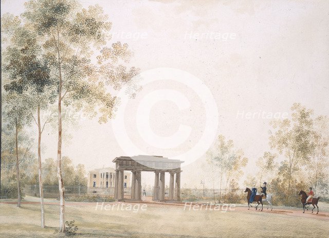 Gateway to the Park in Tsarskoye Selo, after 1821. Artist: Martynov, Andrei Yefimovich (1768-1826)