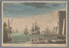 View of the harbour in Calais, 1745-1775. Creator: Anon.