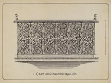 Balcony Railing, c. 1936. Creator: Lucien Verbeke.