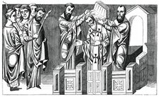 Consecration of a bishop, 9th century, (1870). Artist: Unknown