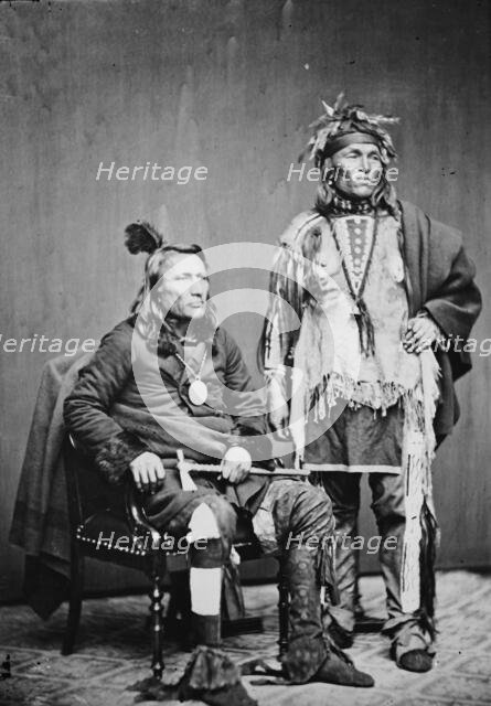 Potawatomi chief and brave, between 1855 and 1865. Creator: Unknown.