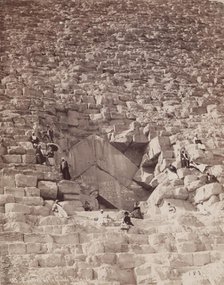 North Face of the Great Pyramid at Giza, 19th century. Creator: Pascal Sébah.