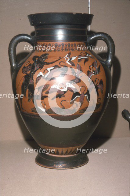 Herakles and Stymphalian Birds, Labours of Heracles, c500 BC.  Artist: Unknown.