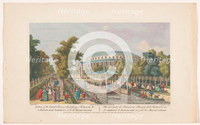 View of the Rotunda and the Chinese Pavilion on the Canal in London's Ranelagh Gardens..., 1752. Creator: Charles Grignion.
