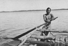 'Fisherman on his Canoe', c1890, (1910). Artist: Alfred William Amandus Plate.