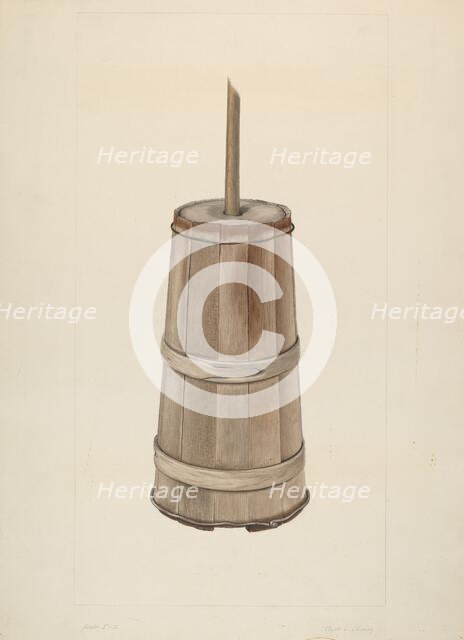 Wooden Churn, 1935/1942. Creator: Clyde L. Cheney.