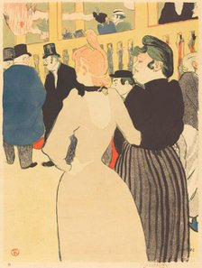 At the Moulin Rouge, la Goulue and Her Sister (Au Moulin Rouge, la Goulue et sa soeur)), 1892. Creator: Henri de Toulouse-Lautrec.