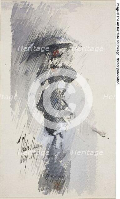Woman with Umbrella, 1893. Creator: Frederick Childe Hassam.