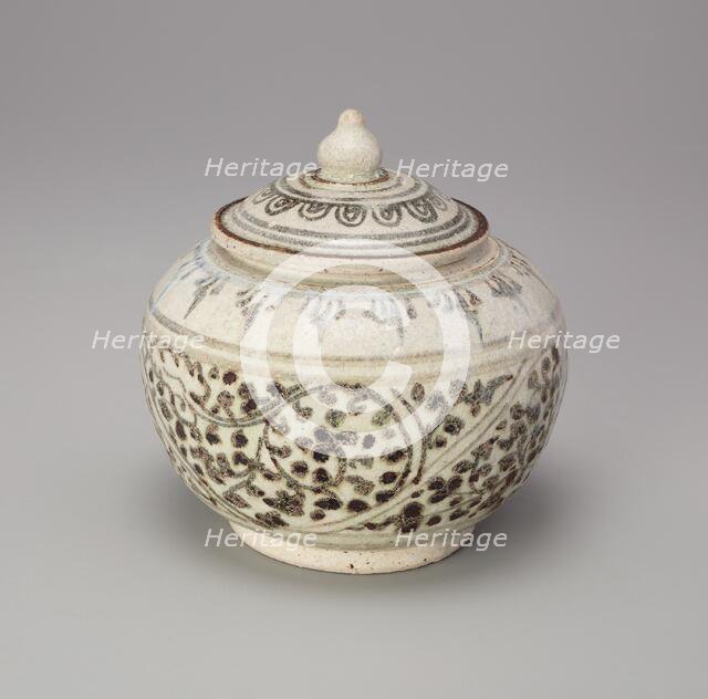 Sawankhalok Ware Covered Box with Lotus Bud Knob, 14th/15th century. Creator: Unknown.