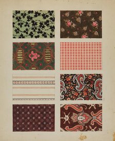 Figured Material from Quilt, c. 1936. Creator: Dorothy Posten.