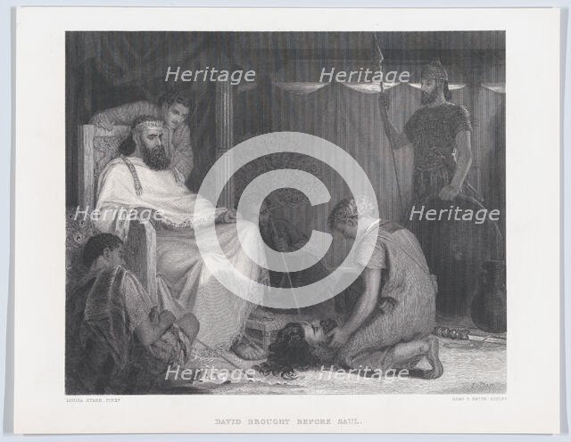 David Brought Before Saul, from "The Art Journal," opposite p. 100, April 1871. Creator: Samuel S. Smith.