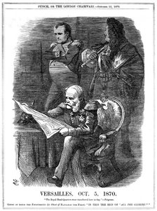 Shades of Louis XIV and Napoleon I lamenting the fading of France's glory, 1870. Artist: John Tenniel