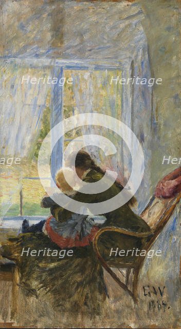 You and Bébé, 1884. Creator: Erik Werenskiold.