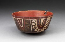 Bowl with Concentric Half-Circle Motifs Descending from Rim, 180 B.C./A.D. 500. Creator: Unknown.
