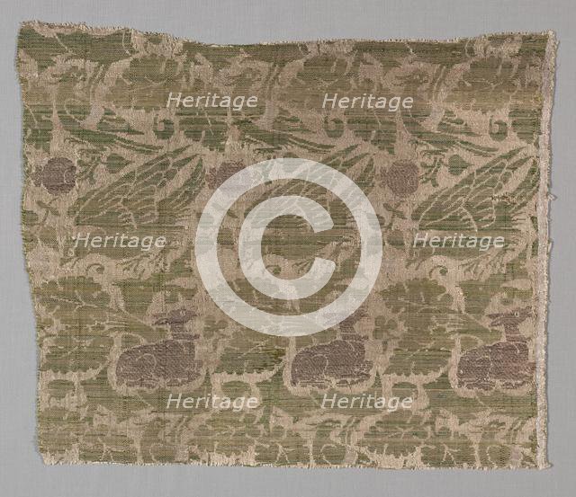 Silk and Gold Textile, 1420-1430. Creator: Unknown.