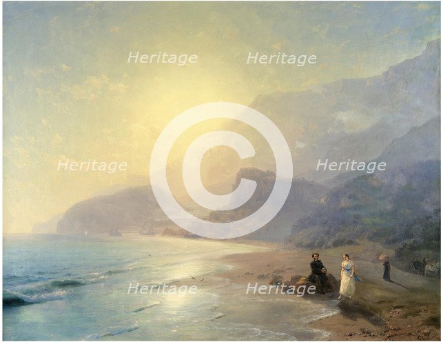 Alexander Pushkin und Princess Maria Raevskaya near Gurzuf, 1886. Artist: Aivazovsky, Ivan Konstantinovich (1817-1900)