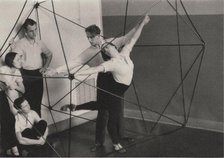 Folkwangschule Essen: Sigurd Leeder teaches a slant in space in Laban's icosahedron, 1930. Creator: Anonymous.
