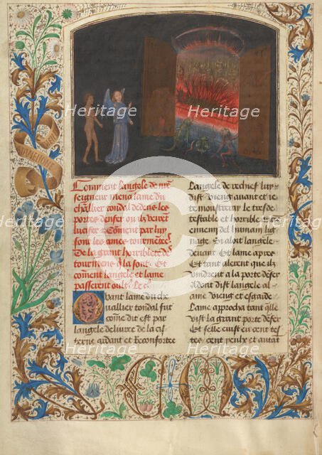 The Gates of Hell and Lucifer; Les Visions du chevalier Tondal, 1475. Creator: Simon Marmion.