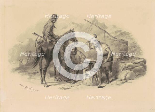 Blacksmith in the Goldfields, 1848-1855. Creator: Felix Octavius Carr Darley.