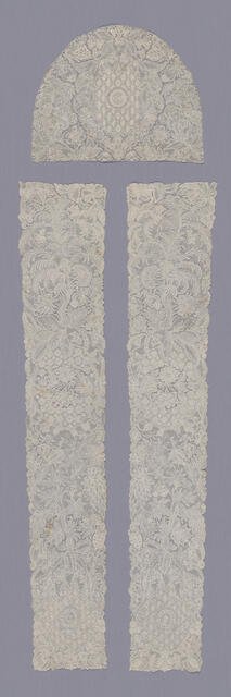 Cap Crown and a Pair of Lappets, Flanders, 1720s. Creator: Unknown.