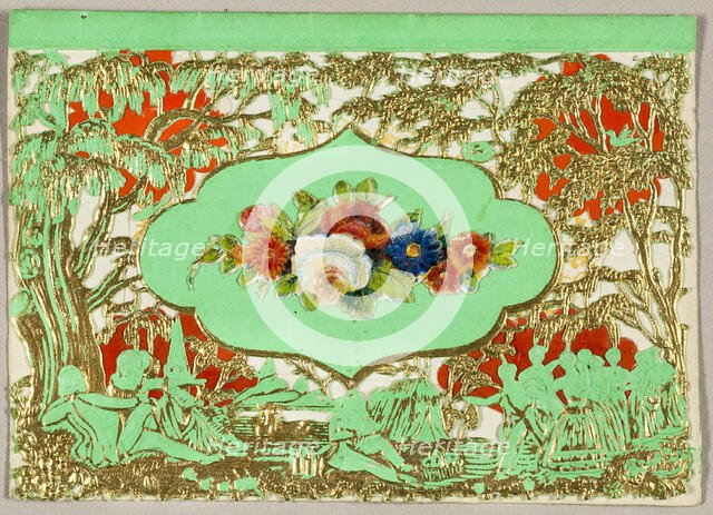 Untitled Valentine (Flowers on Green Background), 1860/69. Creator: Unknown.