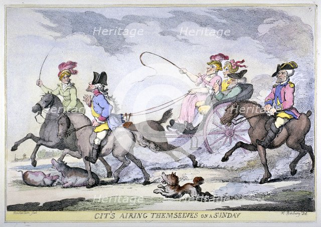 'Cits Airing Themselves on a Sunday, 1809. Artist: Thomas Rowlandson