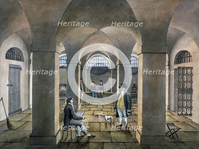Interior view in Horsemonger Lane Prison, Union Road, Southwark, London, c1826. Artist: G Yates