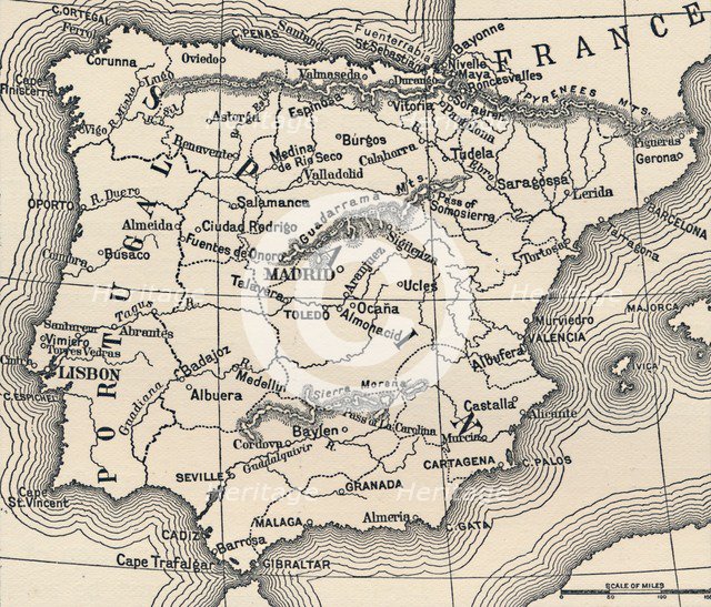 'Map of the Spanish Campaign', c1807-1814, (1896). Artist: Unknown.