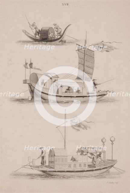 Plate XVII, Designs of Buildings, Furniture, Clothes, Machinery, and Implements of the Chinese, 1757 Creator: William Chambers.