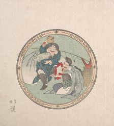 Ebisu and Daikoku; Two of the Seven Gods of Good Fortune, 19th century. Creator: Totoya Hokkei.