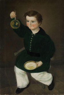 Boy with soap bubble; Portrait of Gustav Antonio Gjessing as a child, 1841. Creator: Matthias Stoltenberg.